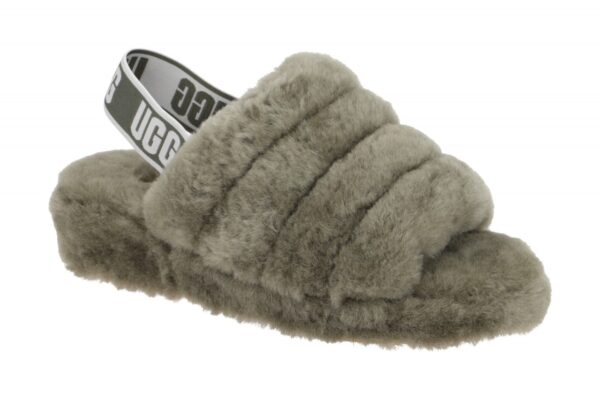 UGG FLUFF YEAH SLIDE 1095119 BTOL gr?n - Riemchen Sandale f?r Damen