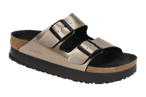 Birkenstock ARIZONA PAP FLEX PLATFORM 1028424 grau - bequeme Pantolette f?r D...