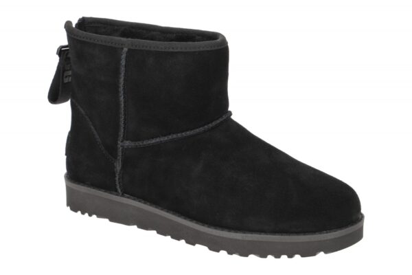 UGG CLASSIC MINI LOGO ZIP 1122671 blk schwarz - Winterstiefel f?r Damen