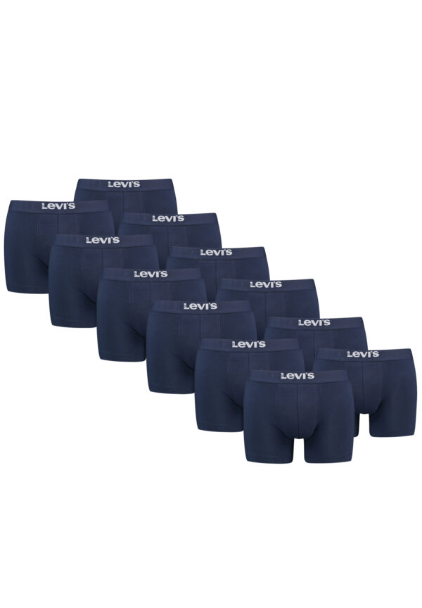 Levi's Solid Herren Boxershorts Unterwäsche aus Bio-Baumwolle im 12er Pack