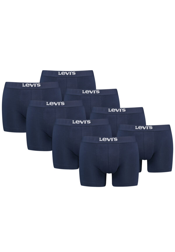 Levi's Solid Herren Boxershorts Unterwäsche aus Bio-Baumwolle im 8er Pack