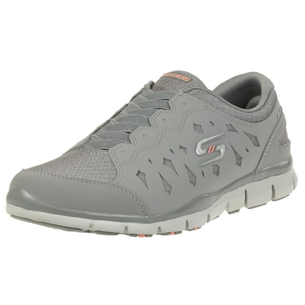 Skechers Flex Gratis Light Heart Damen Sneaker Slip on Memory Foam grau 22771