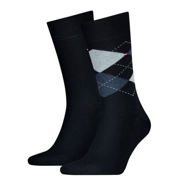 2 Paar TOMMY HILFIGER CHECK Socken Gr. 39 - 46 Herren Business Sneaker Socken