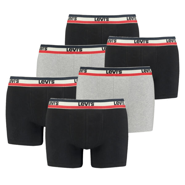 6er Pack Herren Levis SPRTSWR LOGO BOXER BRIEF Boxershorts Unterwäsche Pants