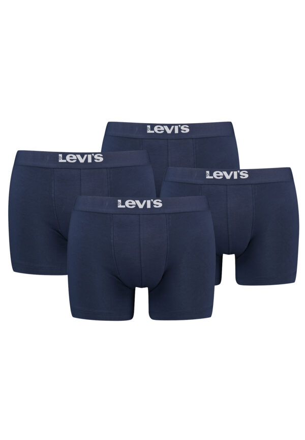 Levi's Solid Herren Boxershorts Unterwäsche aus Bio-Baumwolle im 4er Pack