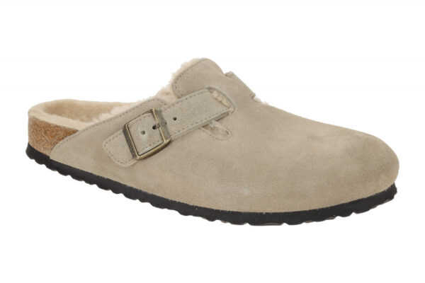 Birkenstock BOSTON VL SHEARLING 1028299 grau - bequeme Pantolette f?r Damen