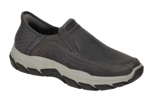 Skechers RESPECTED 204810 CHAR dunkel-grau - Slipper f?r Herren