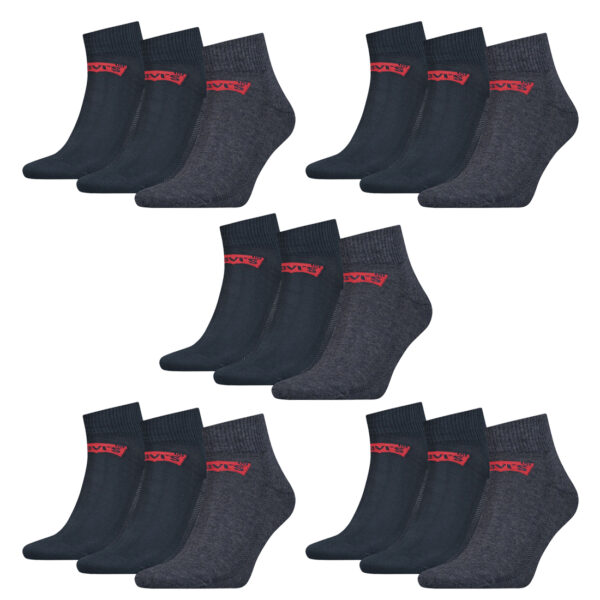 15 Paar Levis 168SF Mid Cut Unisex Socken Sneakersocken Strümpfe 903051001