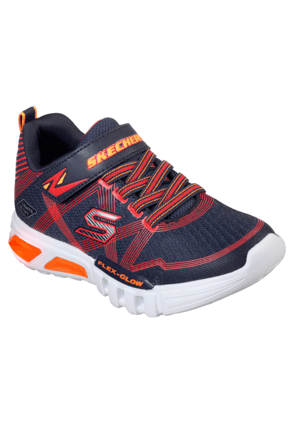 Skechers S Lights Flex Glow Kinder Sneaker Schuhe Jungen LED navy/red