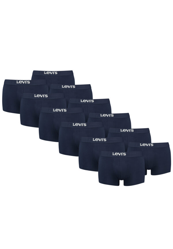 Levi's Solid Basic Herren Boxershorts Unterwäsche aus Bio-Baumwolle im 12er Pack