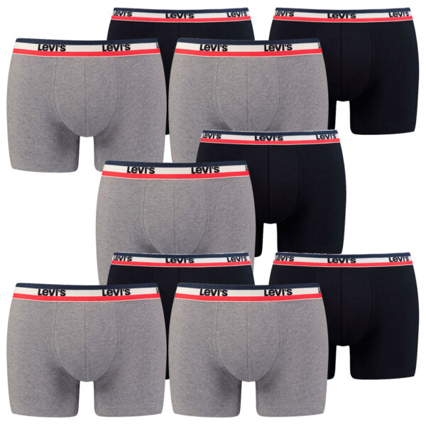 10er Pack Herren Levis SPRTSWR LOGO BOXER BRIEF Boxershorts Unterwäsche Pants