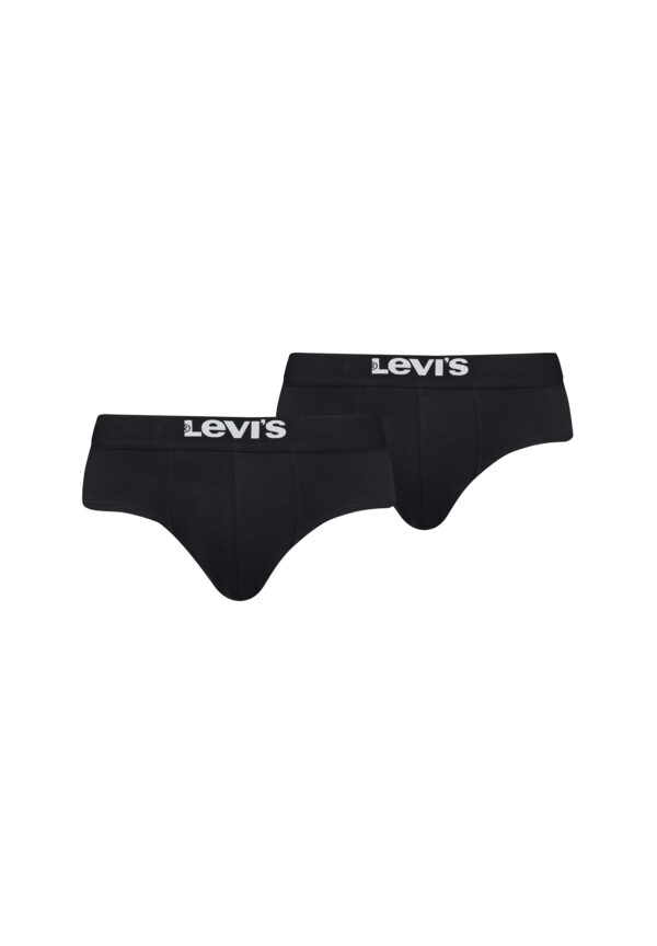 Levi's Solid Basic Herren Slips Unterwäsche aus Bio-Baumwolle im 2er Pack