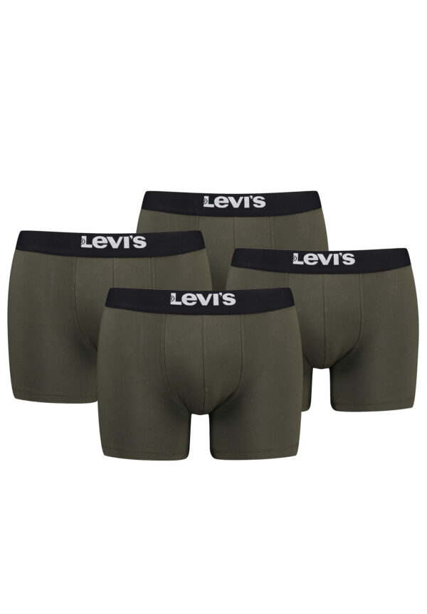 Levi's Solid Herren Boxershorts Unterwäsche aus Bio-Baumwolle im 4er Pack