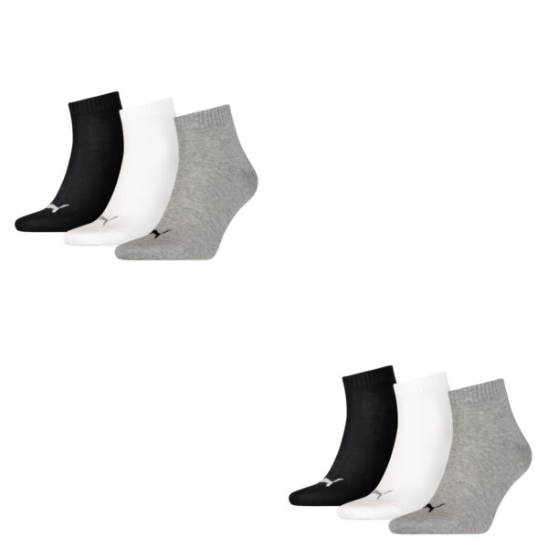 6 Paar Puma Unisex Quarter Socken Sneaker Gr. 35 - 49  für Damen Herren Füßlinge