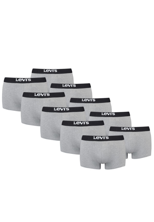 Levi's Solid Basic Herren Boxershorts Unterwäsche aus Bio-Baumwolle im 10er Pack